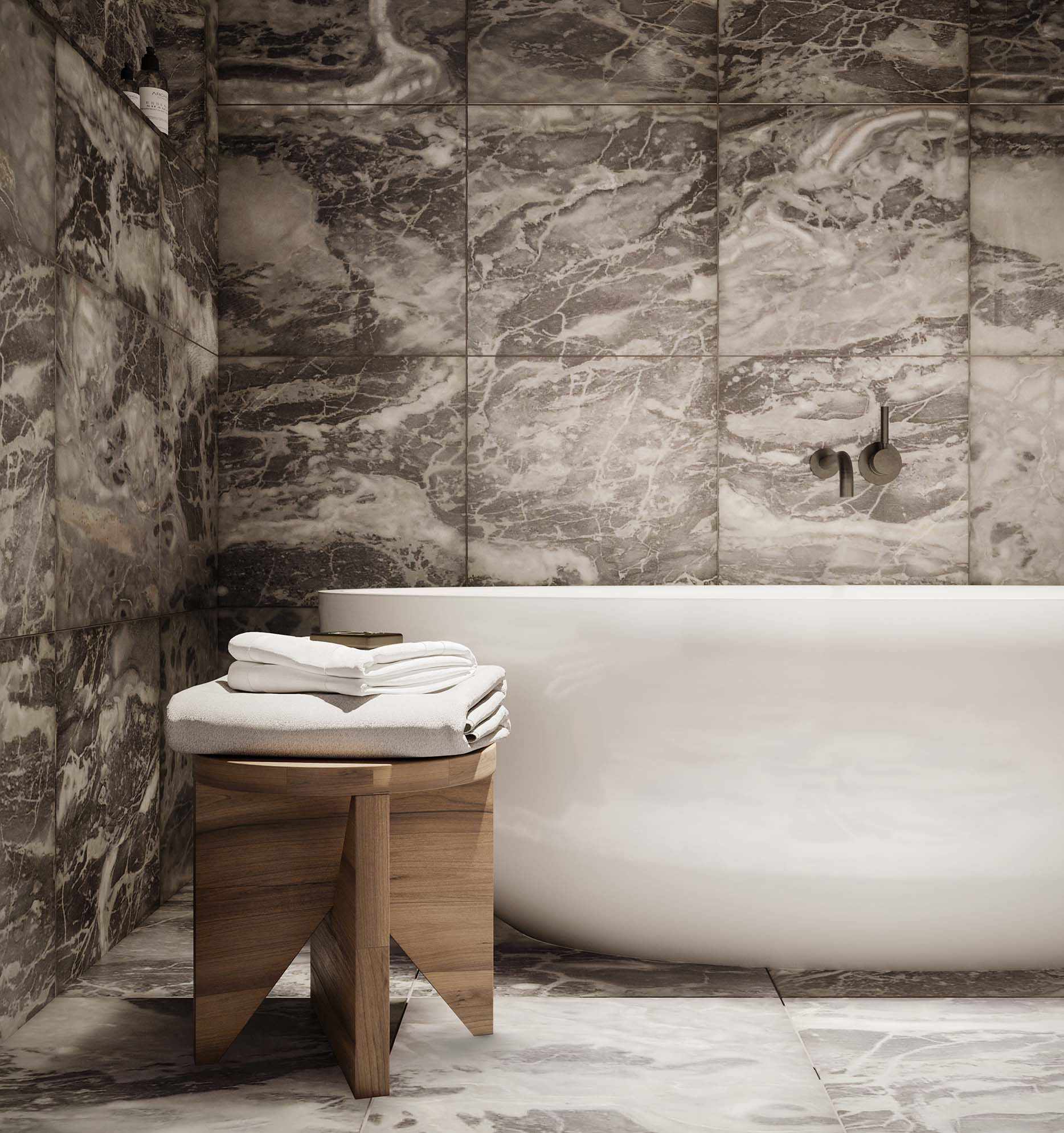 Luxury marble baths on townhomes in Yerba Buena Island San Francisco for sale
