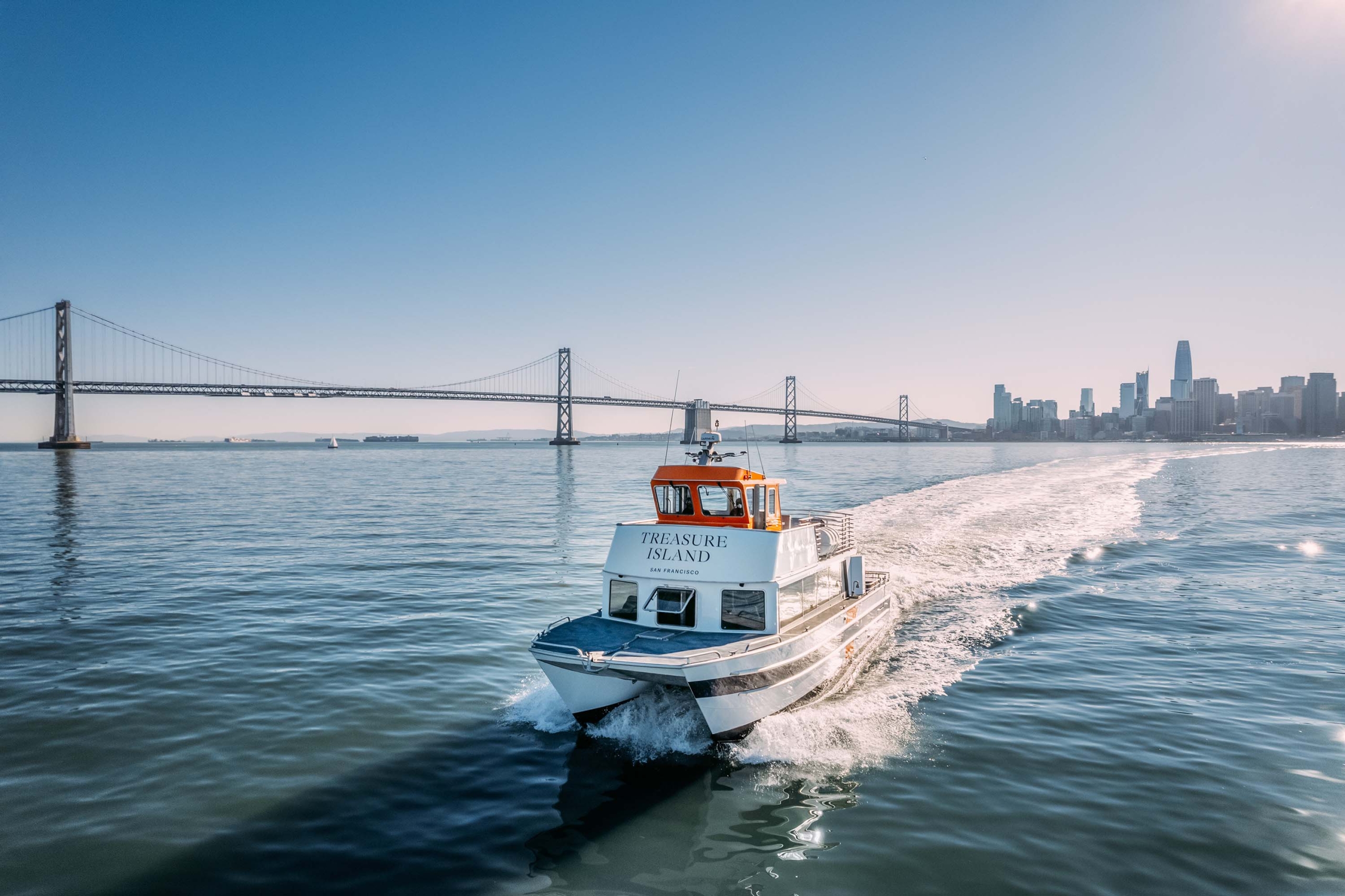 Boat ride to Yerba Buena Island San Francisco luxury townhomes for sale