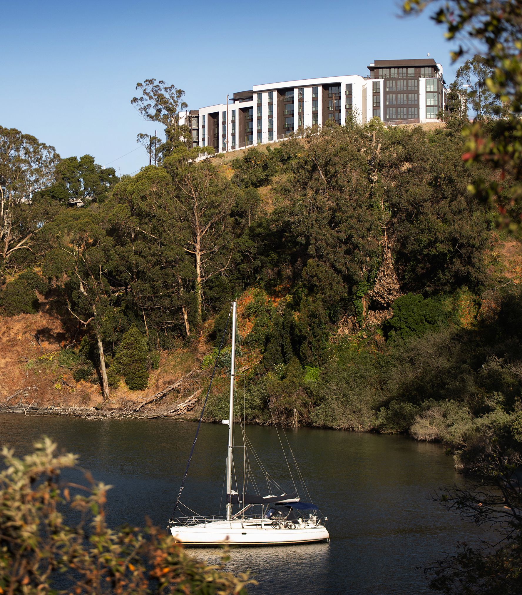 Boat ride view bristol luxury condominium townhomes for sale Yerba Buena Island San Francisco