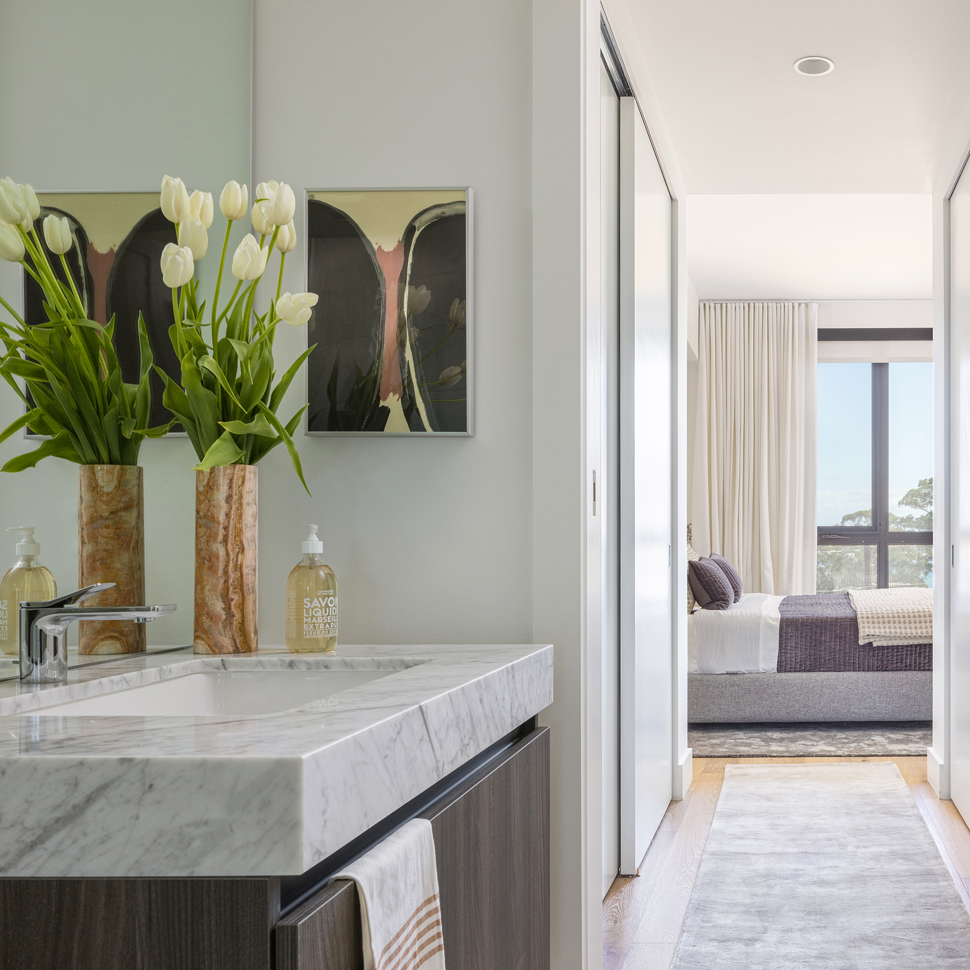 white modern interior luxury townhomes condominium for sale in Bristol Yerba Buena Island San Francisco