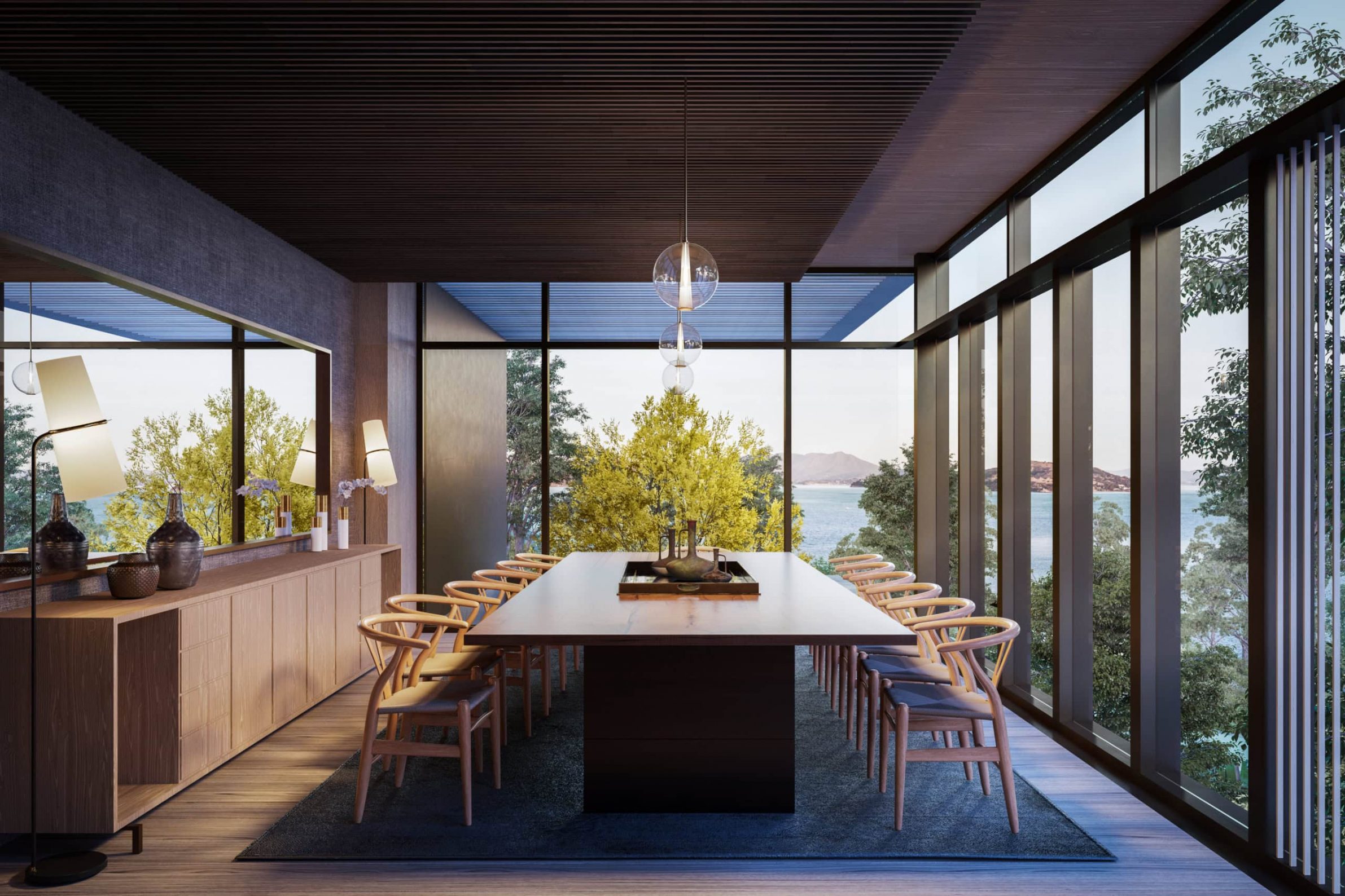 Luxury dining area in Yerba Buena Island San Francisco luxury townhomes residences for sale